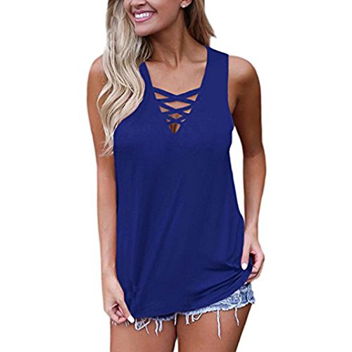 TAORE Long sleeve Womens Casual Shirt Tops Ladies V Neck Zipper Loose T-Shirt Blouse Tee Top (Small(US4), Bandages- Blue) - Thumbnail 3