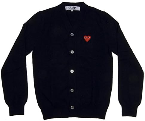 CDG play classic wool cardigan sweater men and women (Male M, Canglanhongxin spot)