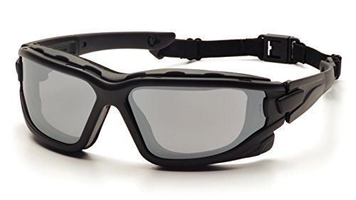Pyramex I-Force Slim Safety Goggle, Black Frame/Silver Mirror Anti-Fog Lens