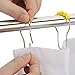 Amazer Shower Curtain Hooks Rings, Decorative Shower Curtain Hooks Stainless Steel Shower Curtain Rings and Hooks for Bathroom Shower Rods Curtains-Set of 12, Yellow