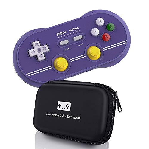 Geek Theory 8Bitdo N30 Pro 2 Controller Bundle (C Edition) - Includes BONUS Carrying Case - Updated 2019 Version - Android/Mac/PC/Switch/NES and SNES Classic