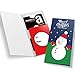 KIDPAR 90Pcs Christmas Card Money Holder Set in 5 Holiday Cute Festive Designs, 30 Christmas Greeting Cards Holders, 30 Envelopes and 30 Cute To From Stickers