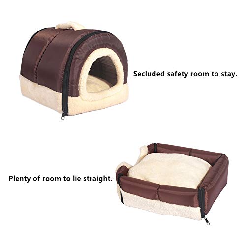 ANPPEX Igloo Dog House, Portable Cat Igloo Bed with Removable Cushion