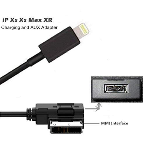 Lulandy 2019 Upgrade Version Benz Phone Charge Cable Benz Car Audio Cord AMI MMI AUX Media Adapter Quickly Charging Cord Compatible with iPXs Max XR X 8 7 Phone for Mercedes Benz(Audio+Charge+3.3ft)
