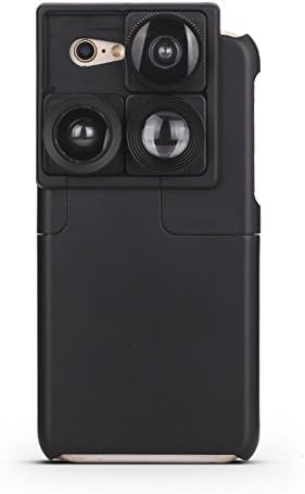 4 In1 Fisheye Wide-angle Macro Lens Cover Selfie Camera Phone Case for iPhon6 /6S (black)