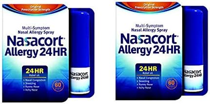 Nasacort Allergy 24 Hour 60 Sprays, 0.37 oz (Pack of 2)