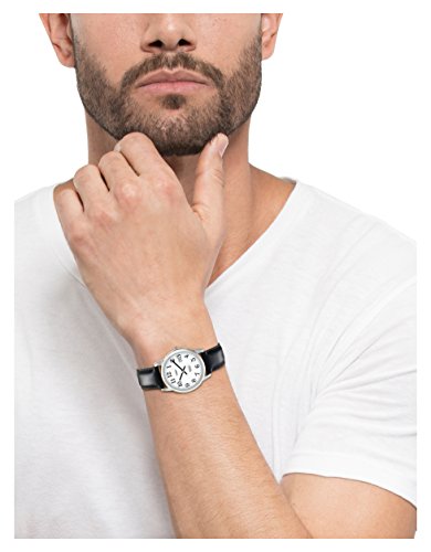 Timex Men's T2H281 Easy Reader Black Leather Strap Watch