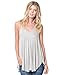 Bluetime Womens Soft Racerback Pleated Hem Strap Loose Tank Top