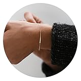 Befettly Long Line Bar Bracelet Modern Bar Bracelet Hand-Hammered or Smooth Finish • Long Line in 14k Gold Fill-BR1-Bar