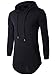 pujingge Men's Hipster Hip Hop Hoodie Tshirt Long Drop Tail Long Sleeve Shirt