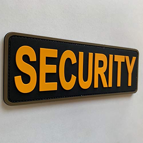 uuKen Large Security Officer Gold Yellow Tactical PVC Morale Patch 8.5x3 inches with Hook Fastener Back for Enforcement Plate Carrier or Uniforms Vest and Tactical Clothing