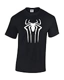 Crazy Bro's Tees Spidey Comic logo - Spider Super Hero Premium Men's T-Shirt (Medium, Black)