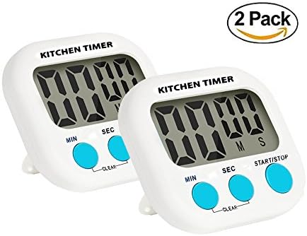 Digital Kitchen Timer,2 Pack,Richwealth Electronic Memory Timer with Big LCD Screen and Plastic Magnet
