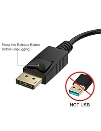 Adaptador de puerto de pantalla a VGA de Moread (macho a hembra) para computadora portátil, computadora de sobremesa, monitor, proyector, HDTv, compatible con HP, Lenovo, Dell, ASUS y otros, chapado en oro Negro