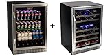 Edgestar 46 Bottle + 148 Can Side-by-Side Wine & Beverage Cooler Center
