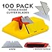 Fixson Utility Knifes Replacement Blades, (100 Pack) Spare Blade Pack with Utility Knife Included.