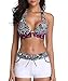 Century Star Women Swimsuit Halter Push Up Top Boyshort Bikini Set Two Piece Bathing Suit Swimwear