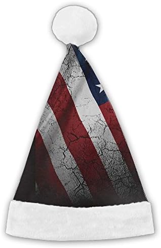ChRat USA Flag Crack Christmas Santa Claus Hat Party Supplies Costume XMas Decoration Cap For Women/Men/Kids