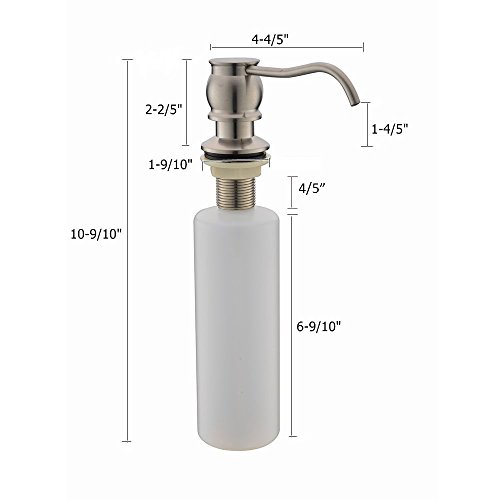 VCCUCINE Antique Country Deck Mount Brushed Nickel Kitchen Sink Granite Countertop Hand Pump Replacement Soap Dispenser, Stainless Steel Liquid Dish Dispenser