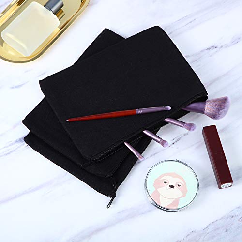 10 Pieces Cosmetic Bag Multipurpose Makeup Bag with Zipper Cotton Canvas Bag Travel Toiletry Pouch DIY Craft Bag Pencil Bag (L, Black) 6 10 Pieces Cosmetic Bag Multipurpose Makeup Bag with Zipper Cotton Canvas Bag Travel Toiletry Pouch DIY Craft Bag Pencil Bag (L, Black)