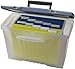 Storex Portable File Box with Organizer Lid, 17.13 x 9.63 x 11 Inches, Frosted/Silver (STX61511U01C)