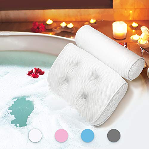 Essort Bathtub Pillow Large Spa 3d Air Mesh Bath Pillow Luxury Comfortable Soft Bath Cushion Headrest For Head Neck Shoulder Support Backrest Fits Any Size Of Tubs Jacuzzi White Pricepulse