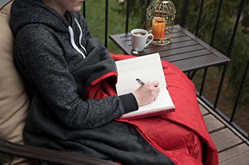 DOWN UNDER OUTDOORS Large Waterproof Windproof Extra Thick Quilted Fleece Stadium Blanket, Machine Washable Camping Picnic & Outdoor, Beach, Dog, 82 x 55 (red) Festival Baseball Folding Rug - Thumbnail 6