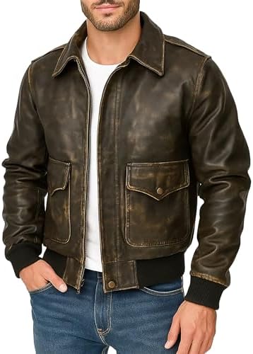 A2 Bomber Jackets Mens - WW2 Air Force Military Pilot Flight