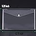 Plastic Envelopes with Snap Closure - 24Pack Clear Poly Envelopes Folders Plastic Folders Premium Quality Document Folder A4