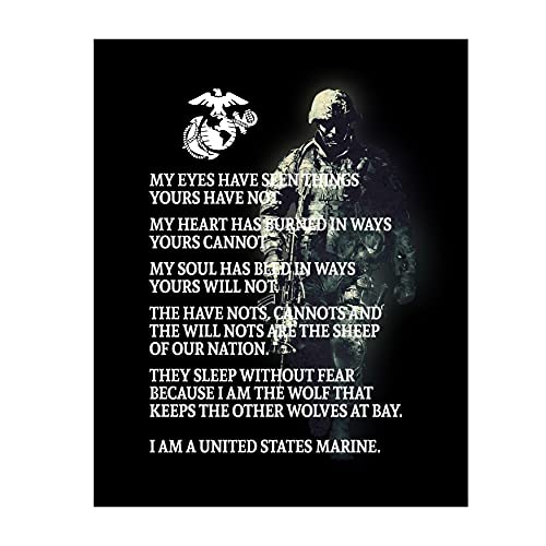 "Marine Corps Creed"- USMC Wall Art- 8 x 10" Typographic Print-Ready To ...