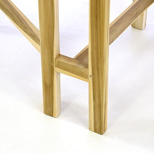 Divero Klapptisch Balkontisch Gartentisch Esstisch Teak Holz Natur unbehandelt Tisch für Terrasse Balkon Wintergarten witterungsbeständig massiv klappbar 130x65 cm – Bild 4