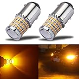 iBrightstar Newest 9-30V Super Bright Low Power 1157 2057 2357 7528 BAY15D LED Bulbs with Projector replacement for Turn Signal Lights,Amber Yellow