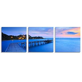 Abstract Bridges Beautiful Sunset Painting Artwork for Home...