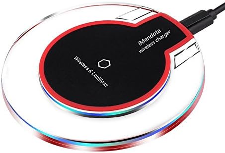 Qi Wireless Charger Fast Charging Pad Dock Circle Charging Stand for Samsung S6 S7 S7 Edge Note 5 7 LG Google Nexus 6 (Crystal - black)