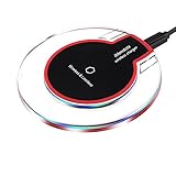 Qi Wireless Charger Charging Pad Dock Circle Charging Stand for Samsung S6 S7 S7 Edge Note 5 LG Google Nexus 6 (Crystal - black)