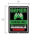 Honey Dew Gifts, Gamer Parking Only Violators Will be Eliminated, Teen Bedroom Decor, Boys Room Sign, Gifts for Gamers, Gaming Accessories, 9 inch by 12 inch, HDG-1051