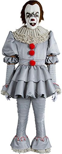 Adult Kids Cosplay Costume Halloween Deluxe Clown Outfit