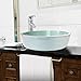 Miligore Modern Glass Vessel Sink - Above Counter Bathroom Vanity Basin Bowl - Round Tub Frosted