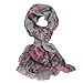 TrendsBlue Premium Soft Viscose Flower Print Scarf, Gray