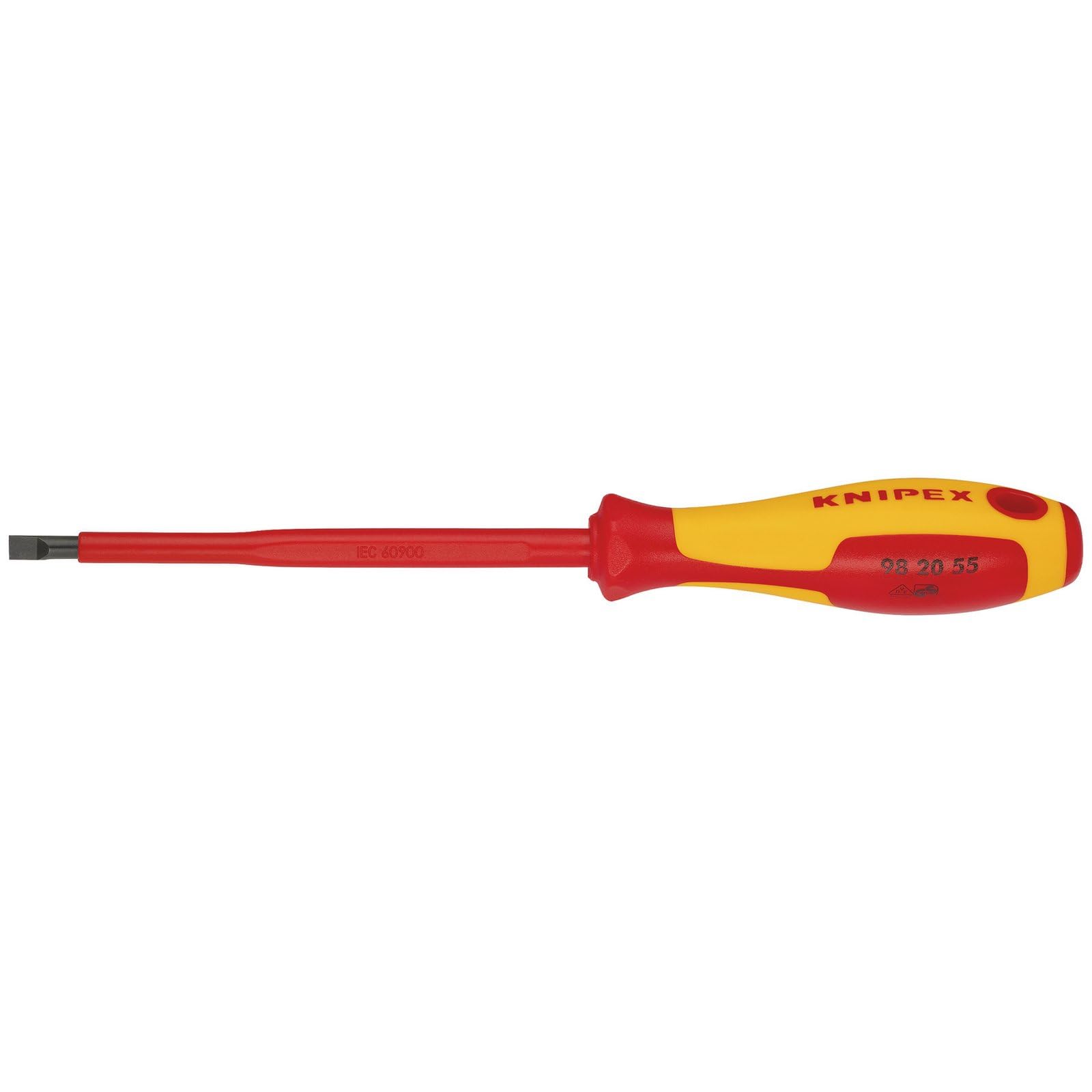 KNIPEX 98 20 55 VDE Insulated Slotted Screwdriver, 5.5 x 125mm