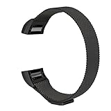 For Fitbit Charge 2 Bands,Lotyes Metal Milanese Loop Stainless Steel Replacement Magnet Lock Strap Small & Large Bands for Fitbit Charge 2, Silver, Gold, Rose Gold, Black