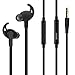Earphones Sport Headphones Kuool Wired Sweatproof Earphones Running Gym Headsetwith Microphone Volume Control, Noise Isolating In-ear Stereo Earbuds Earphones for iPhone Android Laptop- Black
