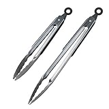Stainless-steel Locking Kitchen Tongs,Tongji 9,and 12 Inch Premium Sturdy Grips,Set Of 2