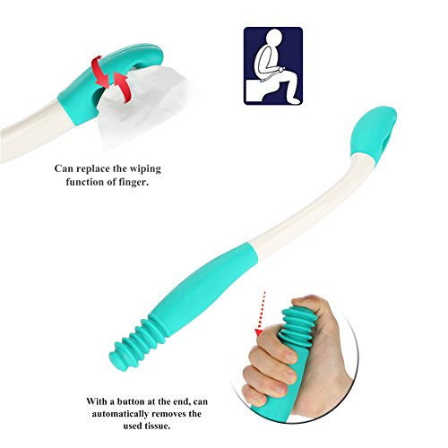 Toilet Aids Tools for Wiping, Long Reach Comfort Wipe, Long Handle Reach Comfort Bottom Wiper Holder Butt Wipes Tissue… - Image 3