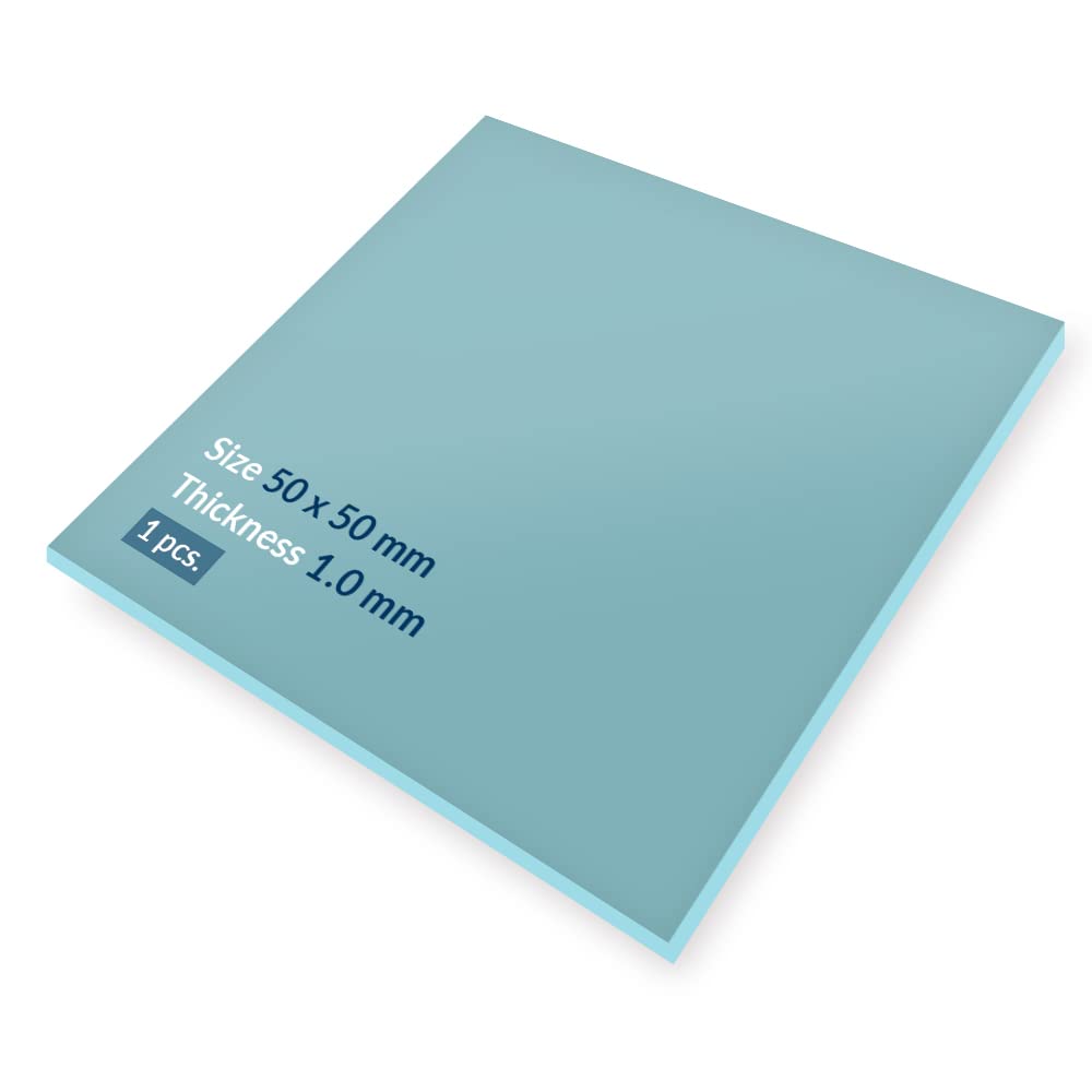 ARCTIC TP-2 (APT2560): Economic Thermal Pad, 50 x 50 x 1.0 mm (1 Piece) - Thermal pad, Excellent heat conduction, Low hardness, Ideal gap filler, Easy installation, Safe handling - Blue