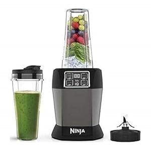 Ninja Blender with Auto-iQ [BN495UK] 1000 W, 2 x 700 ml Cups, Black/Silver