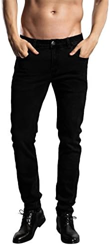 Skinny Fit Jeans Men's Younger-Looking Fashionable Colorful Super Comfy Stretch Slim Fit Tapered Jeans Pants.