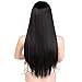 AISI HAIR Straight Long Black Wig Middle Part Synthetic Hair Natural Looking Full Wig Heat Resistant Fiber Wigs for Black Women