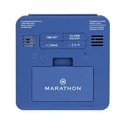 Marathon Atomic Desk Clock, Blue EasytoRead 5.2” Display with