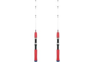 CLISPEED Kids Fishing Pole of 2 Ice Fishing Rod ice Fishing Pole ice Fishing Stick ice Fishing Combo Short Pole: Winter Fishing Combos
